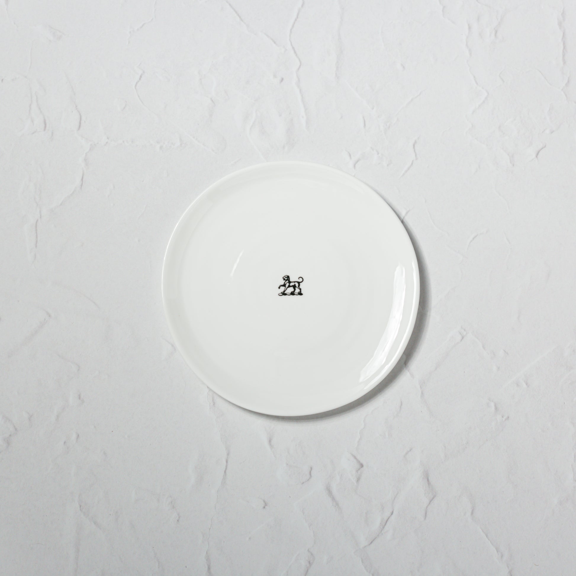 Small classic white bone china plate by Emma Alington.